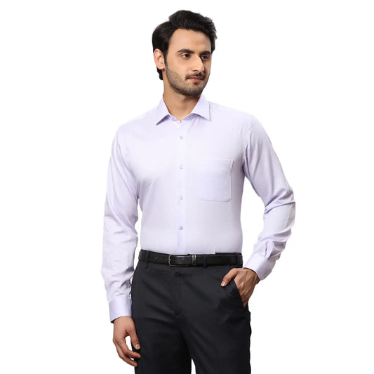 Men Yellow Contemporary Fit Structure  Cotton   Shirts