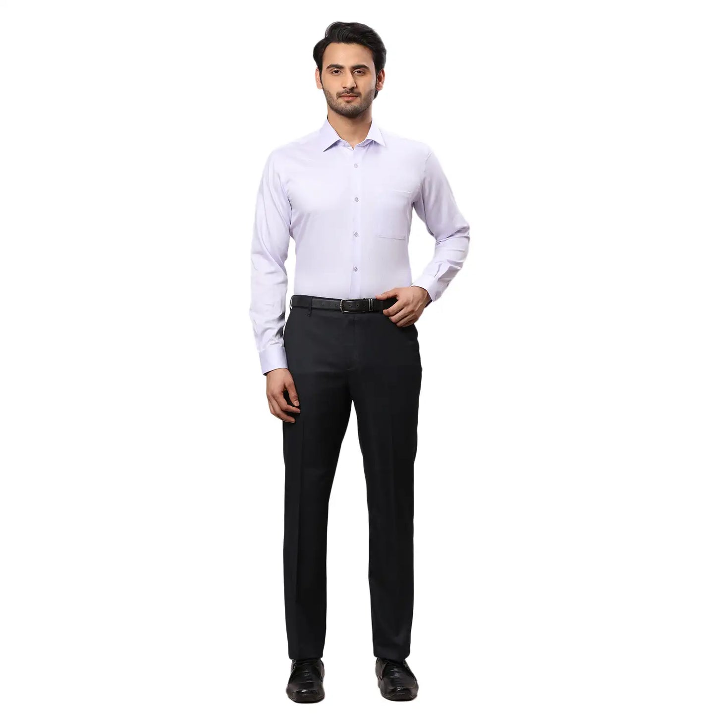 Men Yellow Contemporary Fit Structure  Cotton   Shirts