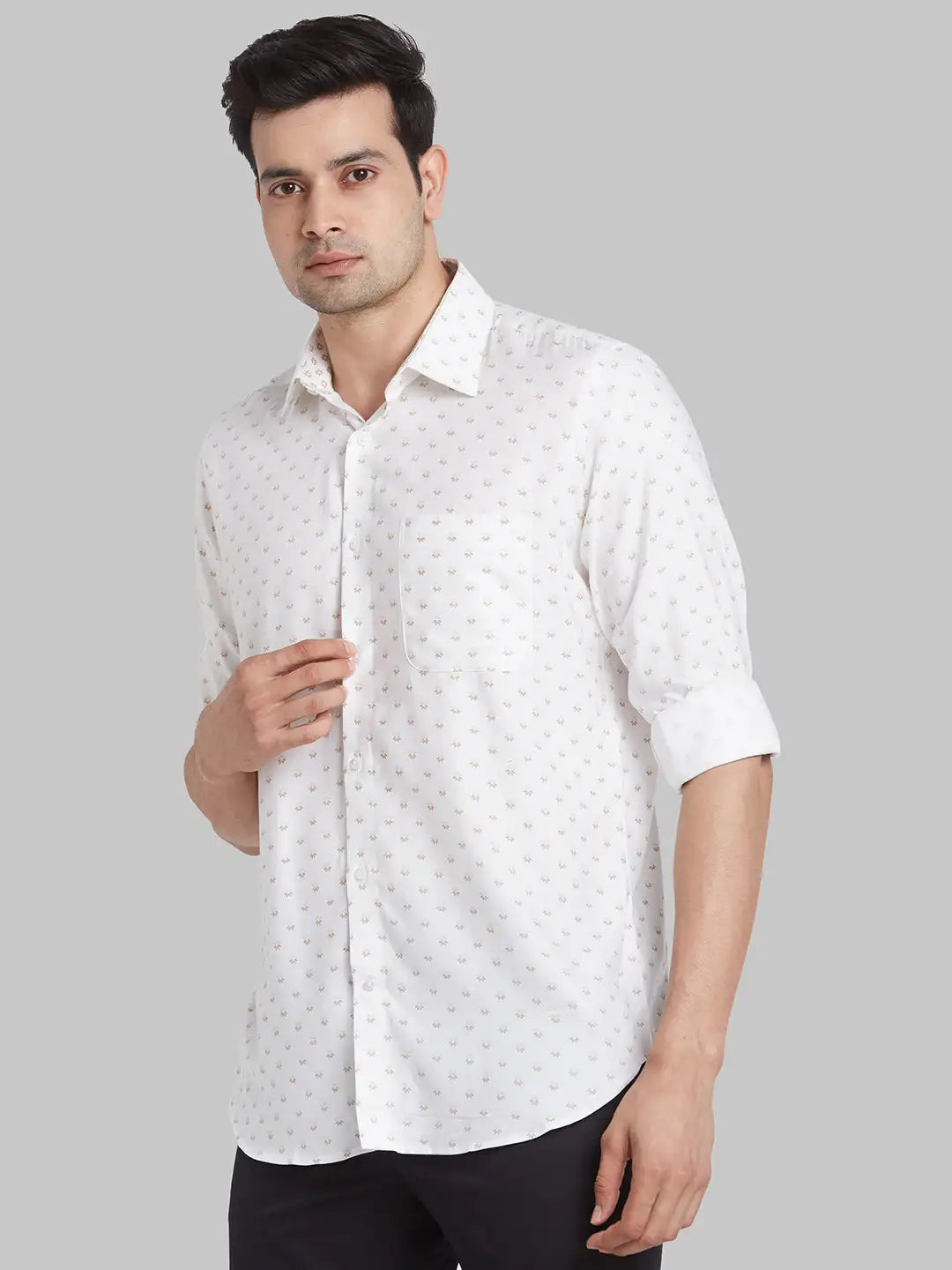 Men Fawn Contemporary Fit Structure  Cotton   Shirts