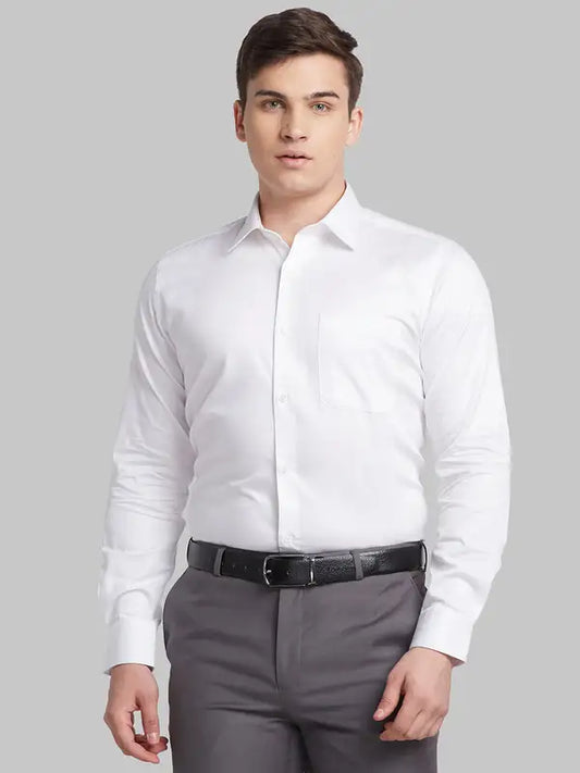 Men Contemporary Fit White Shirt