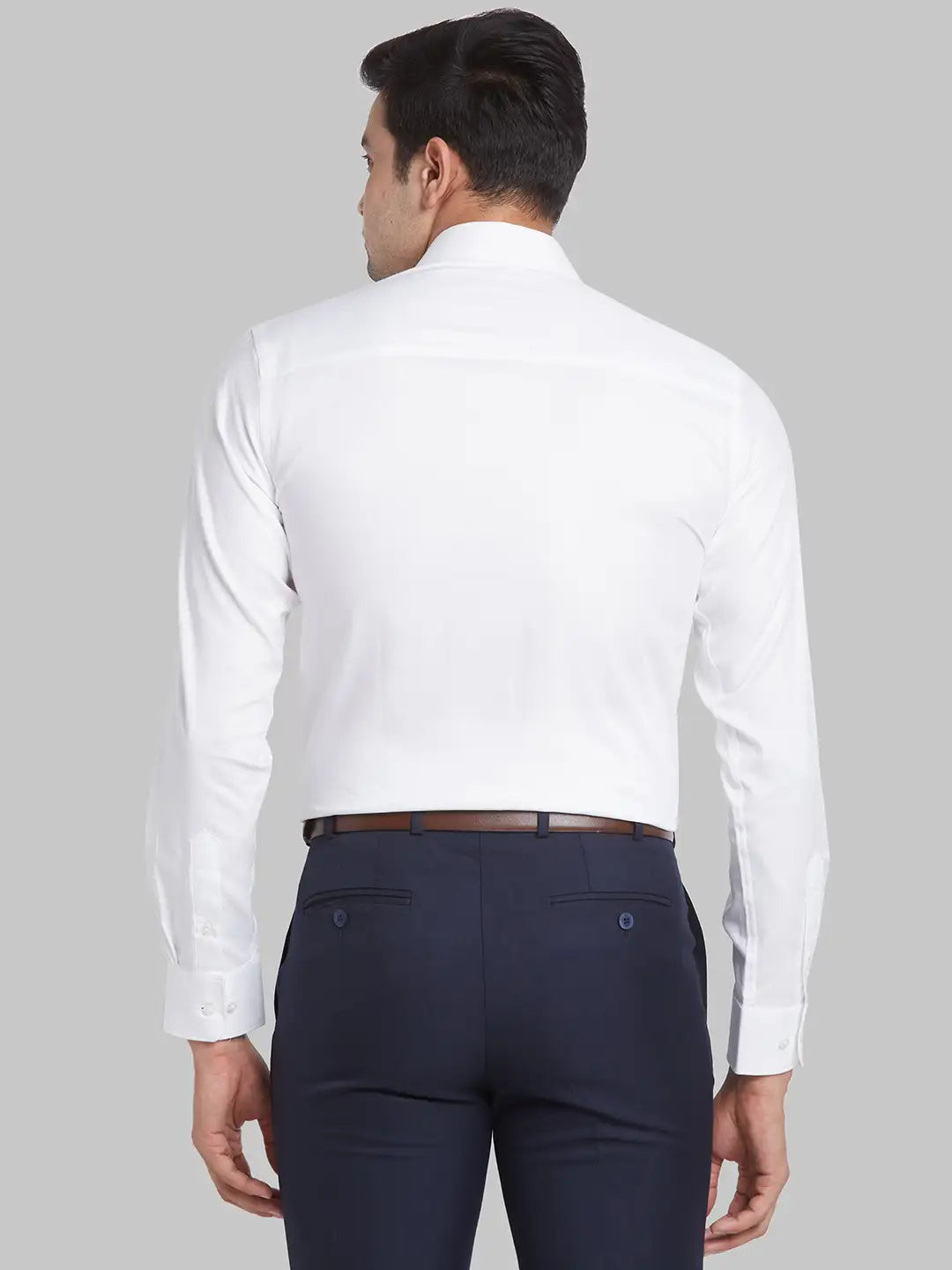 Men Blue Contemporary Fit Structure Cotton Shirts