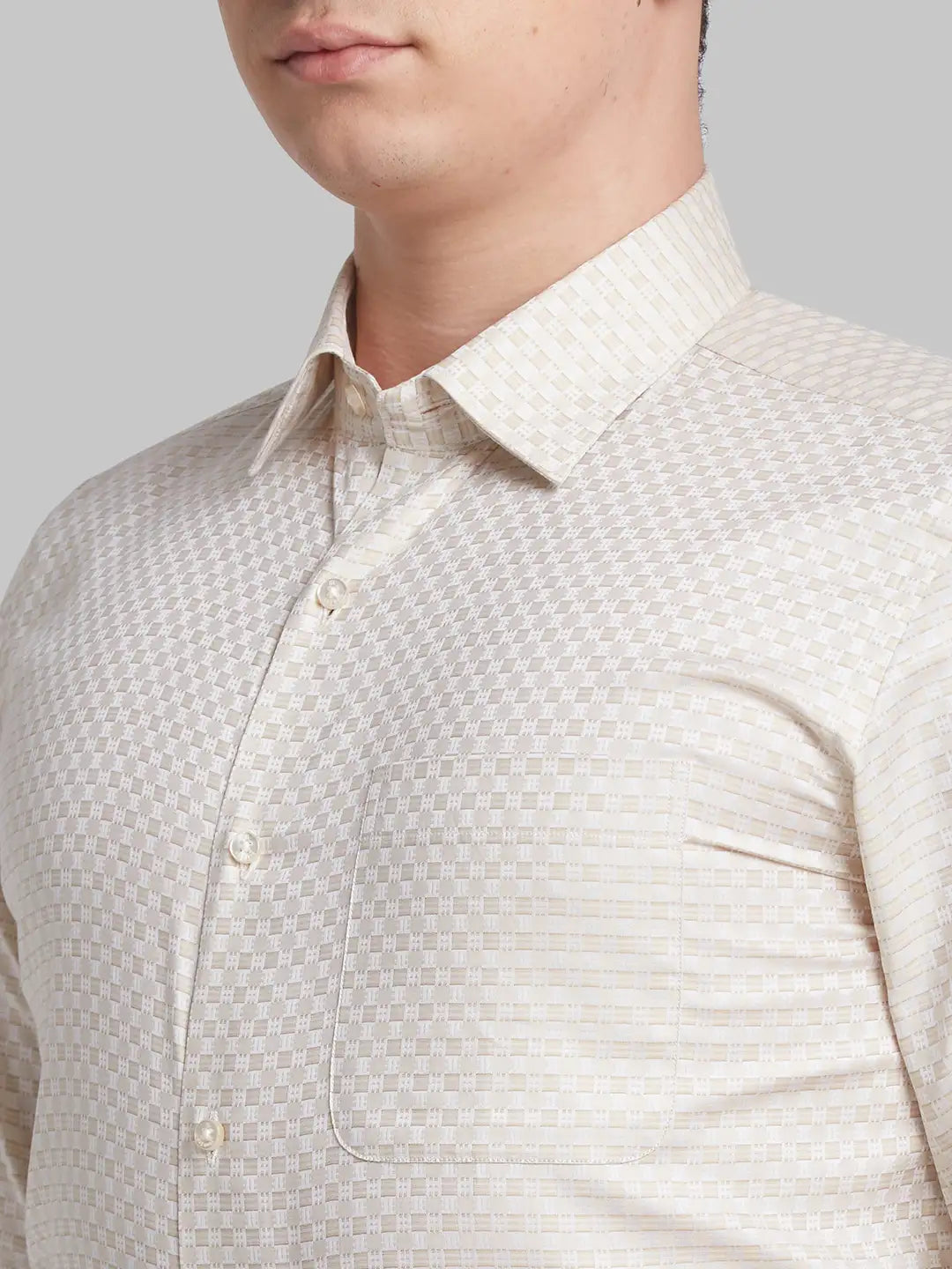 Men Blue Contemporary Fit Structure  Cotton   Shirts