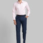 Men White Contemporary Fit Structure Cotton Blend   Shirts