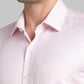 Men White Contemporary Fit Structure Cotton Blend   Shirts