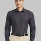 Raymond Men Red Structure Contemporary Fit Wool Blend Shirt