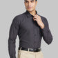 Raymond Men Red Structure Contemporary Fit Wool Blend Shirt