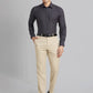 Raymond Men Red Structure Contemporary Fit Wool Blend Shirt