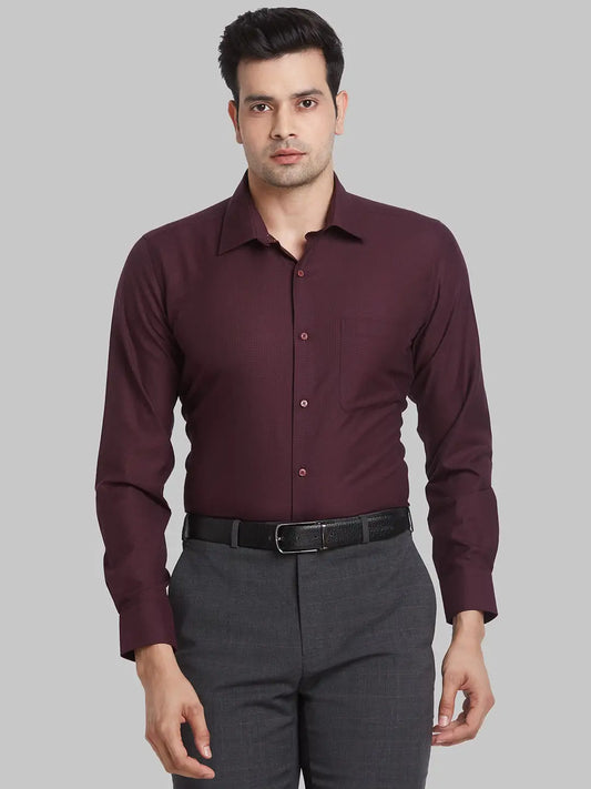 Raymond Men Green Solid Contemporary Fit Polyester Blend Shirt