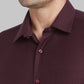 Raymond Men Green Solid Contemporary Fit Polyester Blend Shirt