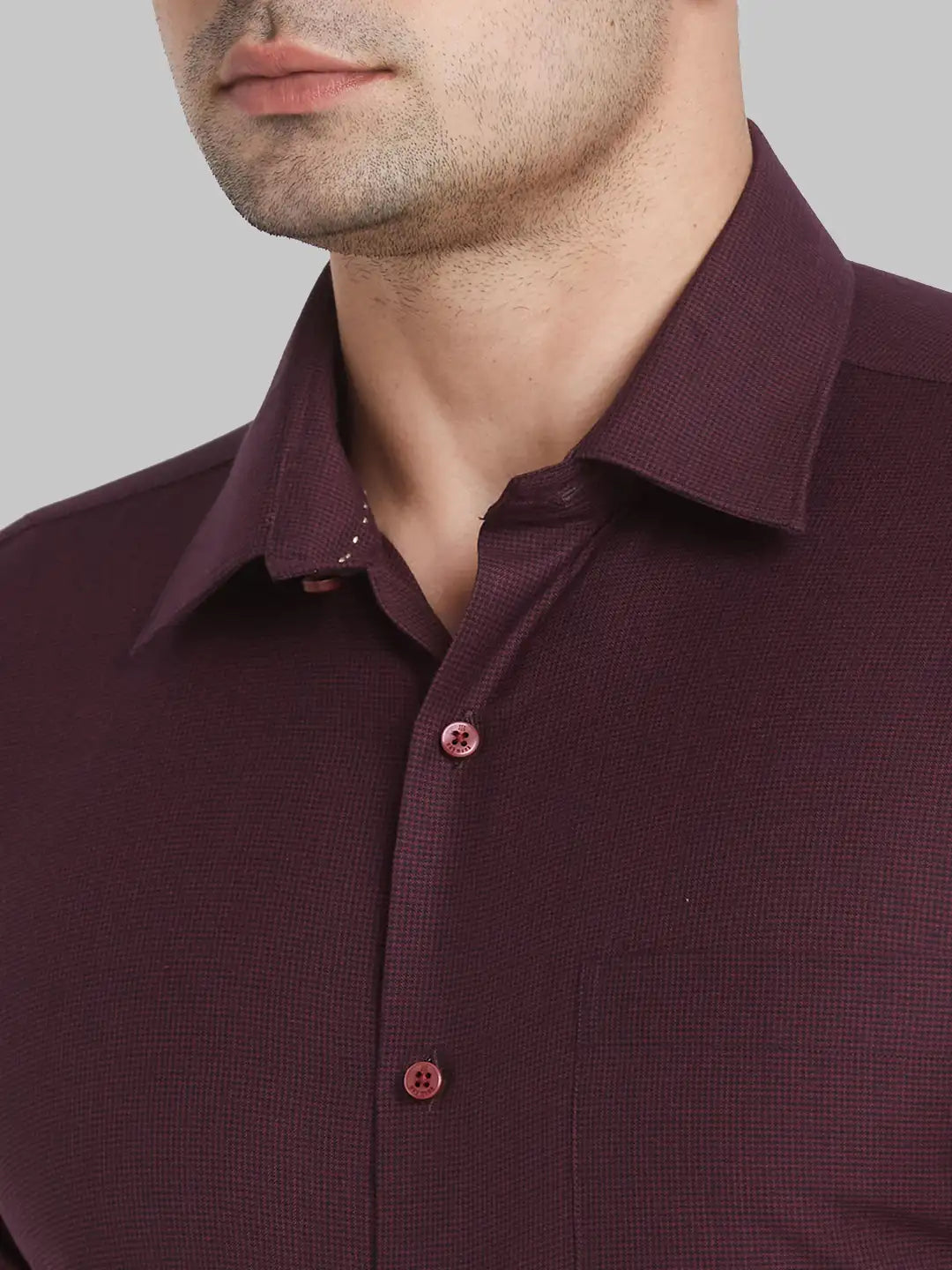 Raymond Men Green Solid Contemporary Fit Polyester Blend Shirt