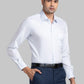 Raymond Men Grey Solid Contemporary Fit Cotton Blend Shirt