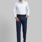 Raymond Men Grey Solid Contemporary Fit Cotton Blend Shirt