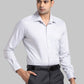 Raymond Men Red Solid Contemporary Fit Cotton Blend Shirt
