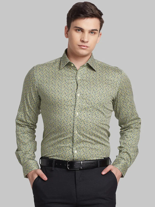 Men Contemporary Fit Green Shirt