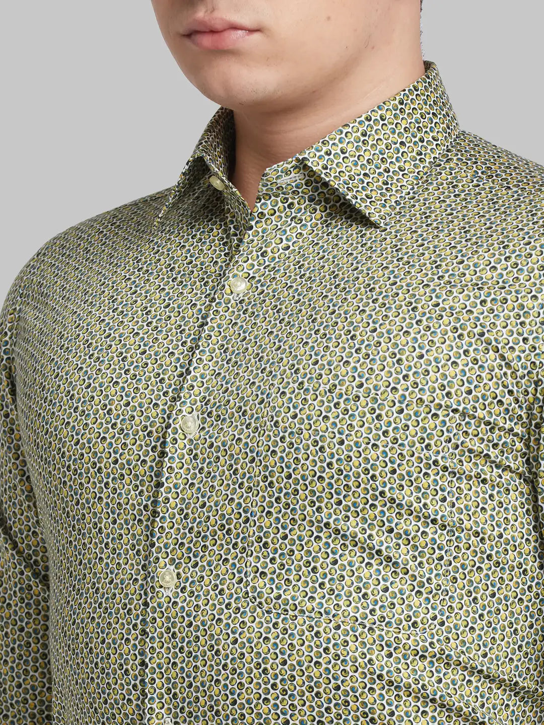Men Contemporary Fit Green Shirt