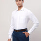Raymond Men Yellow Solid Contemporary Fit Cotton Cutaway Collar Shirt