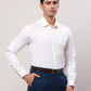 Raymond Men White Structure Regular Fit Cotton Cutaway Collar Shirt