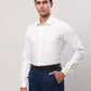 Raymond Men White Structure Regular Fit Cotton Cutaway Collar Shirt