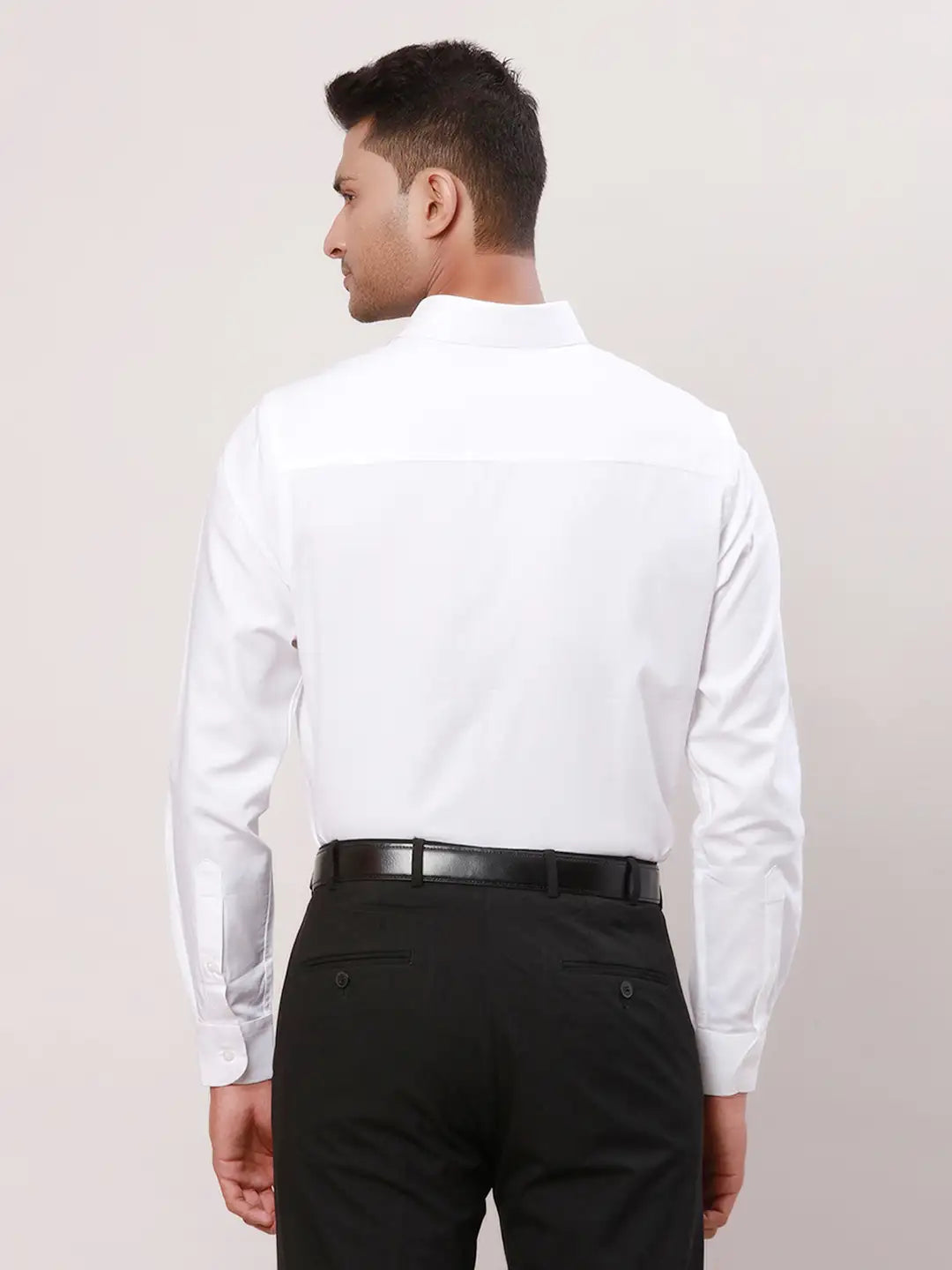 Raymond Men White Structure Contemporary Fit Cotton Shirt