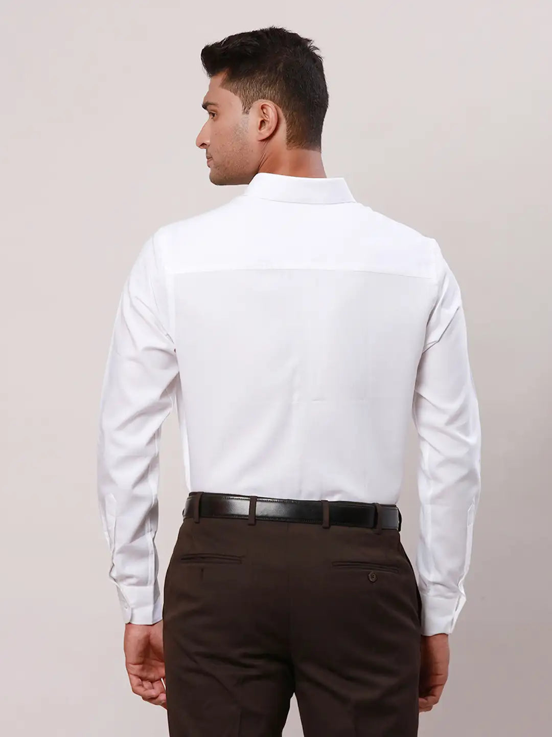Raymond Men Black Structure Regular Fit Cotton Cutaway Collar Shirt