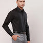 Raymond Men Black Solid Contemporary Fit Cotton Shirt