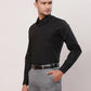 Raymond Men Black Solid Contemporary Fit Cotton Shirt