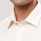 Raymond Men Fawn Solid Regular Fit Cotton Cutaway Collar Shirt