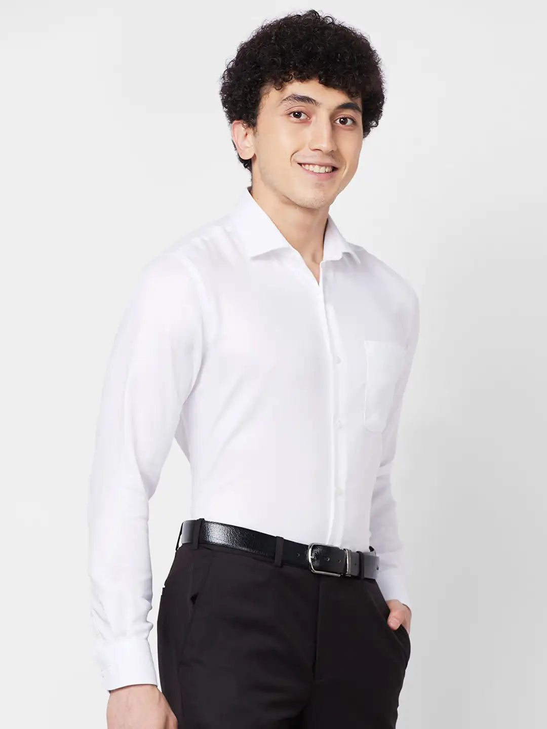 Raymond Contemporary Fit Self Design Light Fawn Shirt