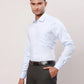 Raymond Men Red Structure Contemporary Fit Cotton Cutaway Collar Shirt
