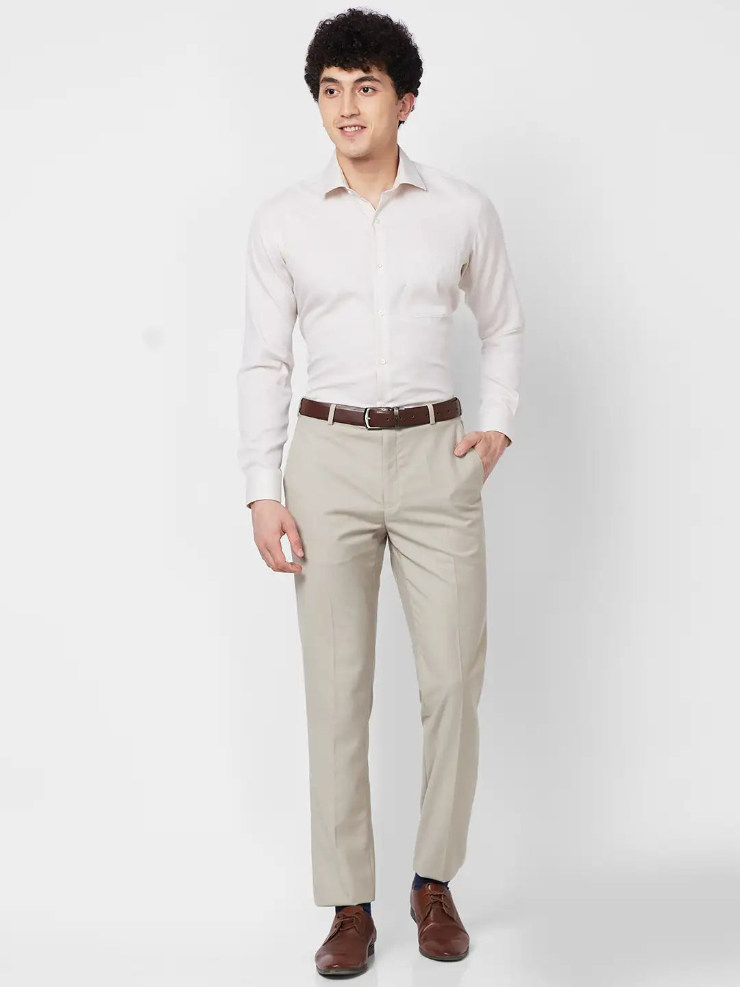 Raymond Contemporary Fit Self Design Light Petrol Shirt