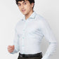 Raymond Contemporary Fit Self Design Light Orange Shirt