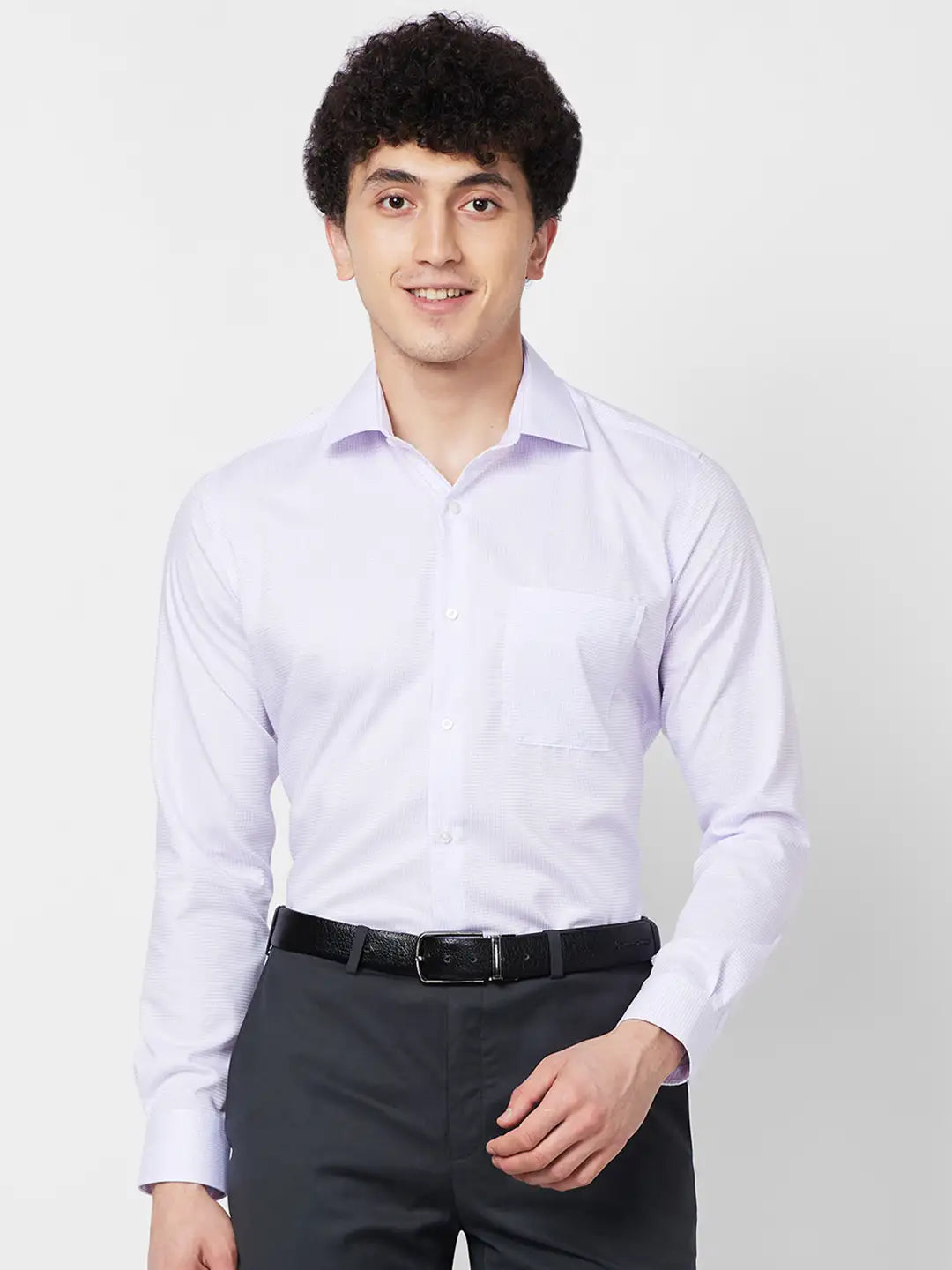 Raymond Contemporary Fit Checkered Dark Blue Shirt
