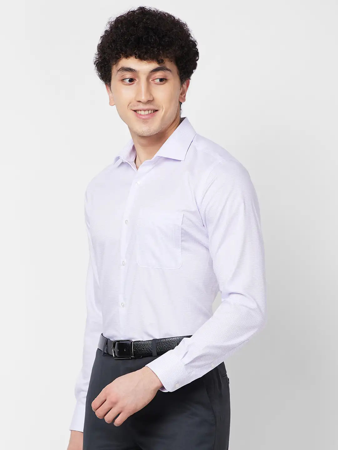Raymond Contemporary Fit Checkered Dark Blue Shirt