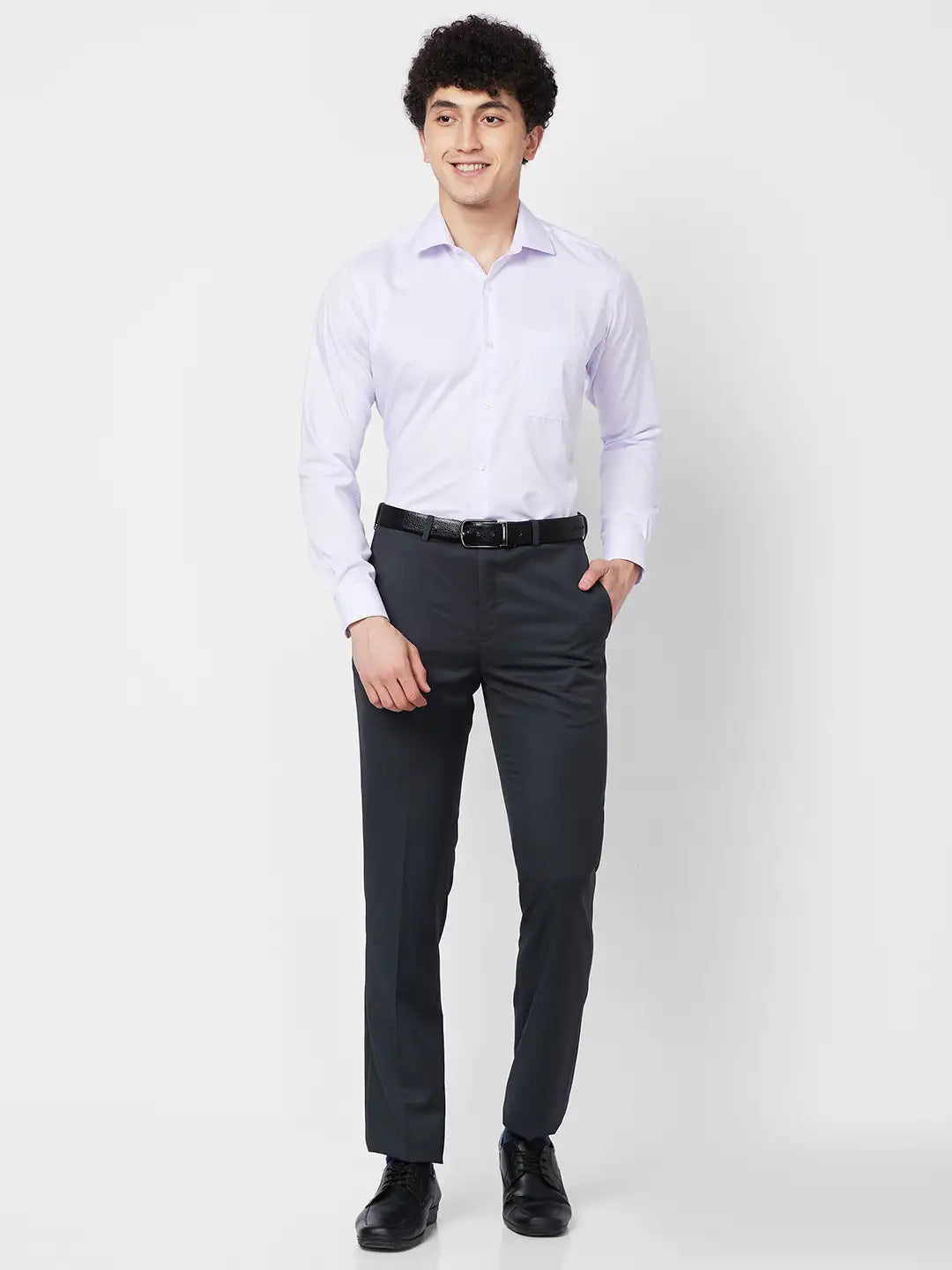 Raymond Contemporary Fit Checkered Dark Blue Shirt