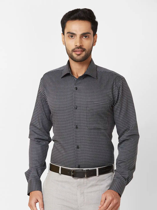 Raymond Contemporary Fit Striped Light Blue Shirt