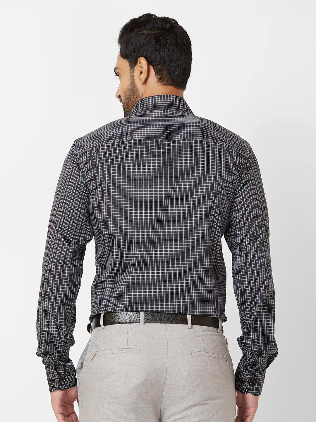 Raymond Contemporary Fit Striped Light Blue Shirt