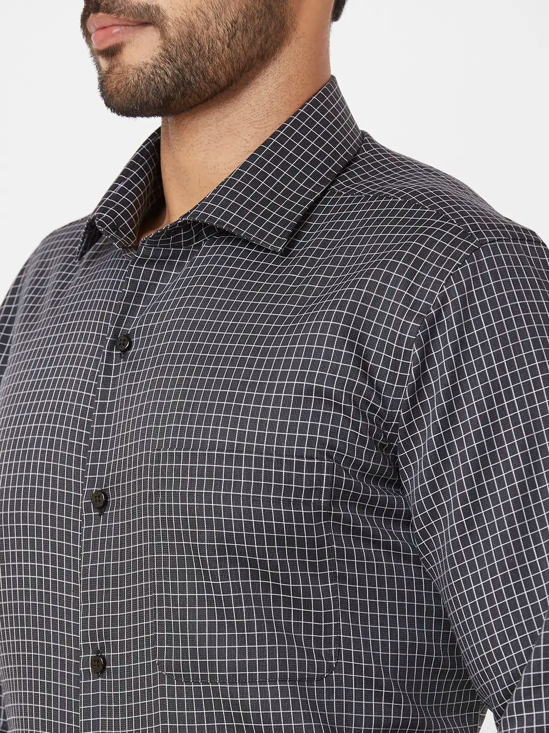Raymond Contemporary Fit Striped Light Blue Shirt