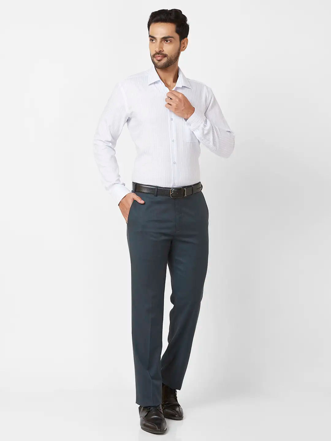 Raymond Contemporary Fit Solid Light Red Shirt