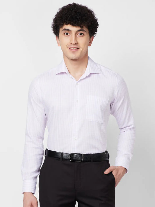 Raymond Contemporary Fit Self Design Dark Blue Shirt