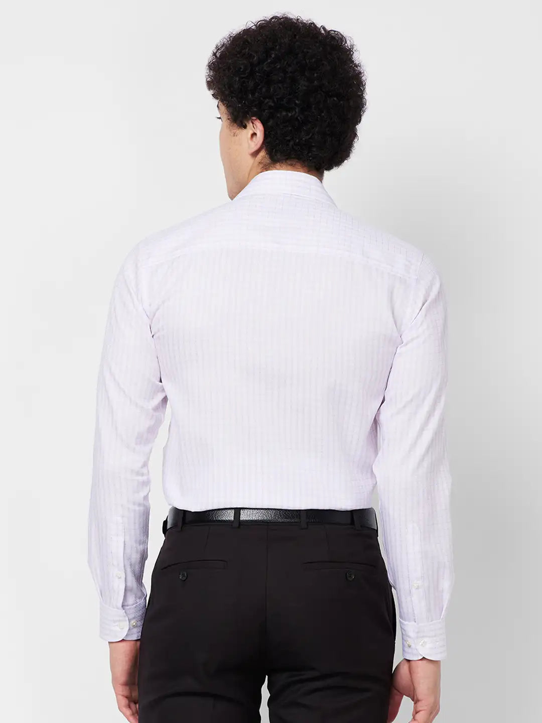 Raymond Contemporary Fit Self Design Dark Blue Shirt