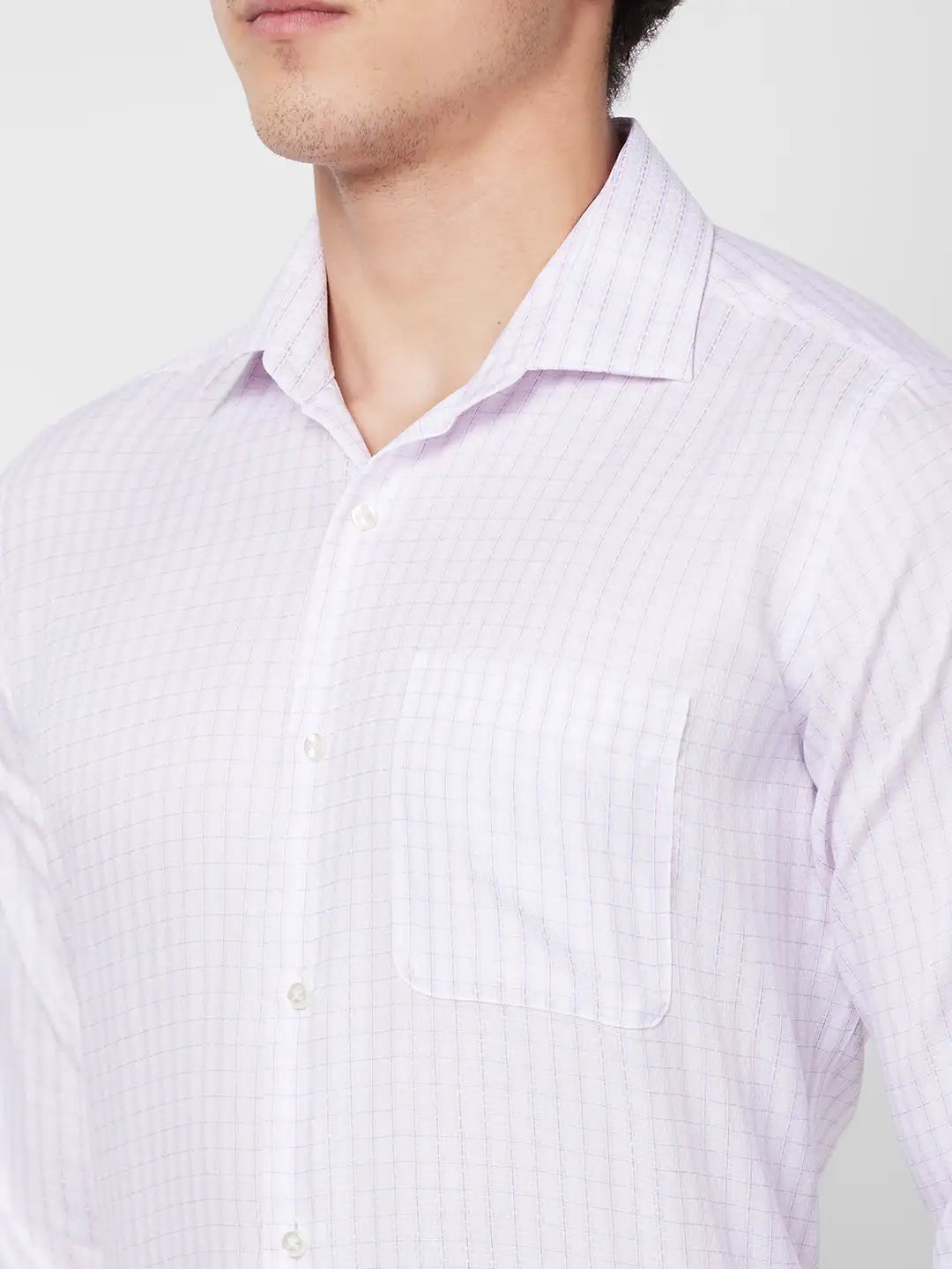 Raymond Contemporary Fit Self Design Dark Blue Shirt