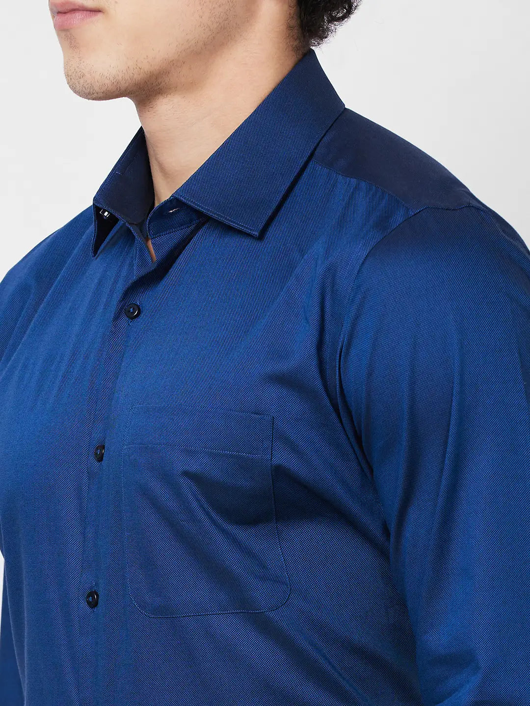 Raymond Contemporary Fit Self Design Dark Green Shirt