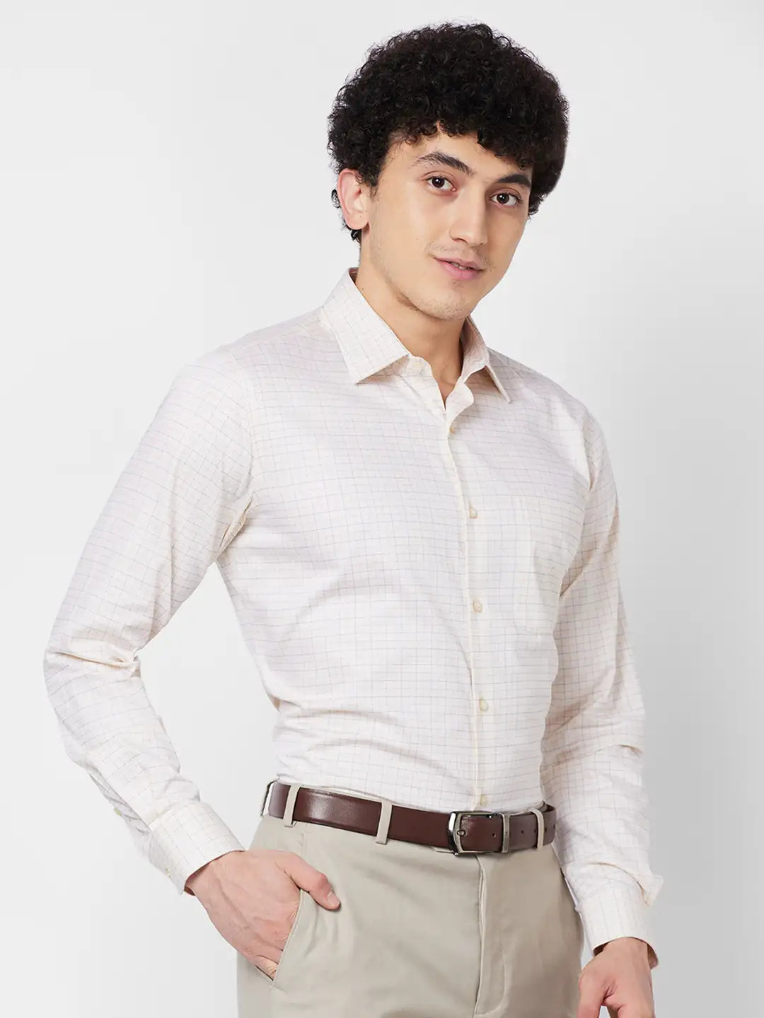Raymond Contemporary Fit Printed Medium Red Shirt