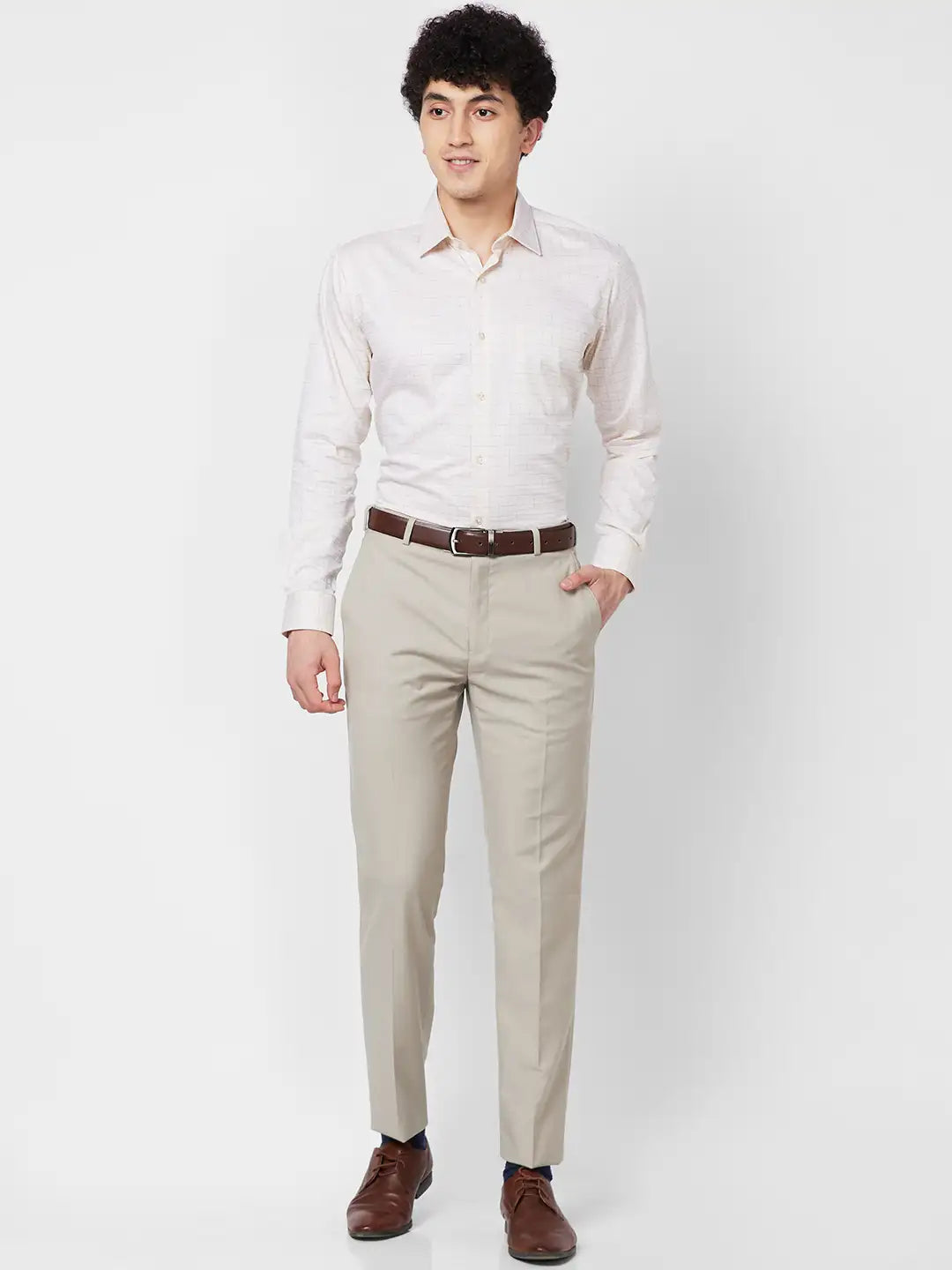 Raymond Contemporary Fit Printed Medium Red Shirt