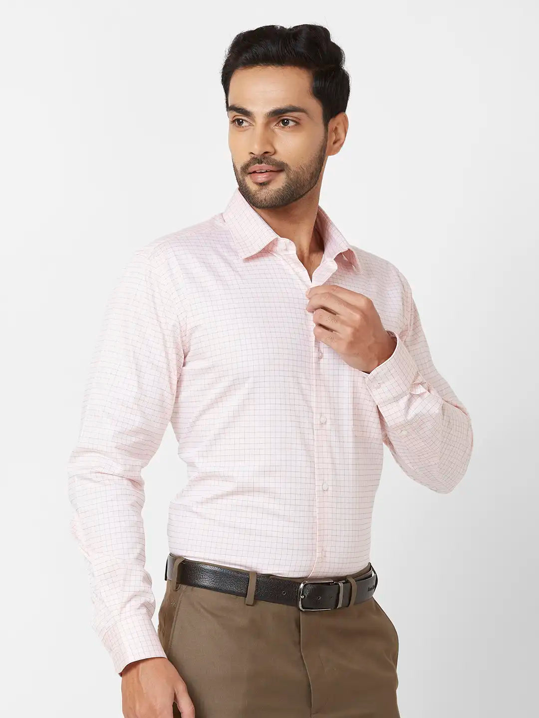 Raymond Contemporary Fit Printed Medium Grey Shirt