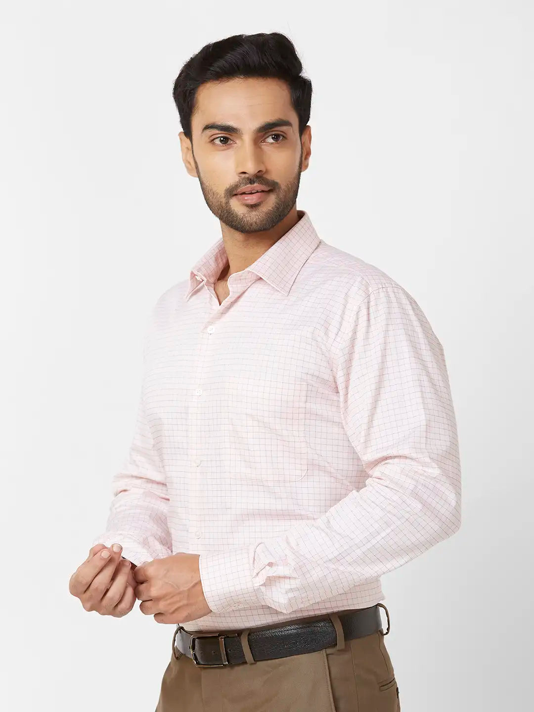 Raymond Contemporary Fit Printed Medium Grey Shirt