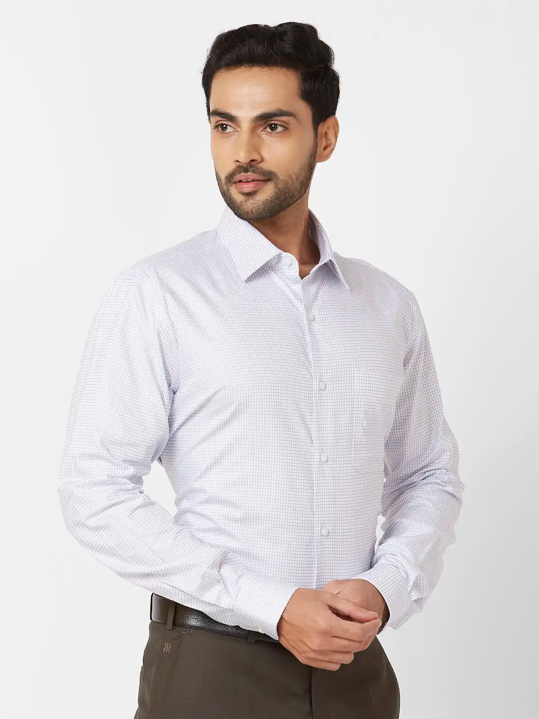 Raymond Contemporary Fit Solid Medium Brown Shirt