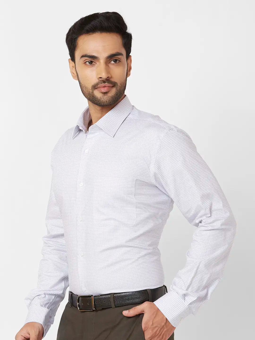 Raymond Contemporary Fit Solid Medium Brown Shirt