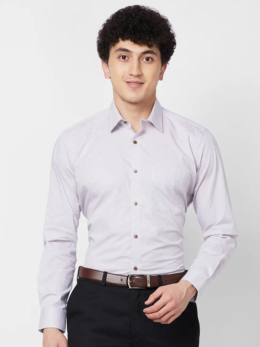 Raymond Contemporary Fit Self Design Medium Blue Shirt
