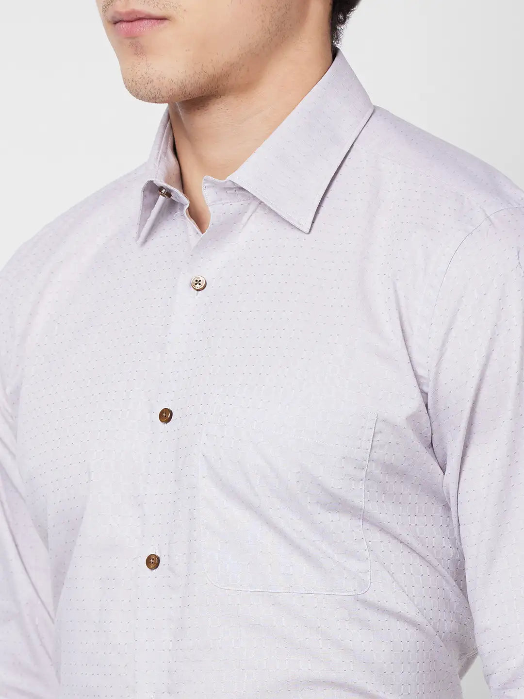 Raymond Contemporary Fit Self Design Medium Blue Shirt
